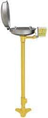 Bradley - Pedestal Mount, Stainless Steel Bowl, Eyewash Station - 1/2" Inlet, 30 psi Flow, 0.4 GPM Flow Rate - USA Tool & Supply