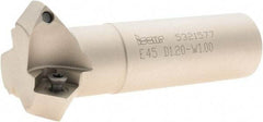 Iscar - 45° Lead Angle, 1.815" Max Cut Diam, 1.2" Min Cut Diam, 0.31" Max Depth of Cut, Indexable Chamfer and Angle End Mill - 3 Inserts, SCMT-19, SCMW, SDMT-AD-N, TPMT Insert Style, 3-3/4" Overall Length, Straight Shank - USA Tool & Supply