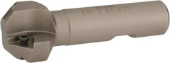 Iscar - 45° Lead Angle, 1.41" Max Cut Diam, 5/8" Min Cut Diam, 0.27" Max Depth of Cut, Indexable Chamfer and Angle End Mill - 2 Inserts, TPMT 321, TPMT 322 Insert Style, 3.54" Overall Length, Straight Shank - USA Tool & Supply