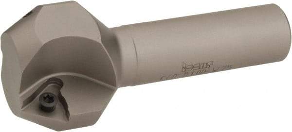 Iscar - 60° Lead Angle, 1.56" Max Cut Diam, 1" Min Cut Diam, 0.48" Max Depth of Cut, Indexable Chamfer and Angle End Mill - 3.54" Overall Length, Straight Shank - USA Tool & Supply