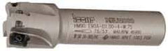 Iscar - 1" Cut Diam, 0.394" Max Depth of Cut, 3/4" Shank Diam, 3.38" OAL, Indexable Square Shoulder End Mill - AP..1003.., HM90 AP..1003.. Inserts, Weldon Shank, 90° Lead Angle, Series Heli2000 - USA Tool & Supply