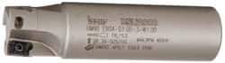 Iscar - 1" Cut Diam, 0.394" Max Depth of Cut, 1" Shank Diam, 3-3/4" OAL, Indexable Square Shoulder End Mill - AP..1003.., HM90 AP..1003.. Inserts, Weldon Shank, 90° Lead Angle, Series Heli2000 - USA Tool & Supply