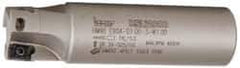 Iscar - 1" Cut Diam, 0.394" Max Depth of Cut, 1" Shank Diam, 3-3/4" OAL, Indexable Square Shoulder End Mill - AP..1003.., HM90 AP..1003.. Inserts, Weldon Shank, 90° Lead Angle, Series Heli2000 - USA Tool & Supply