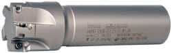Iscar - 1-1/4" Cut Diam, 0.394" Max Depth of Cut, 1" Shank Diam, 4" OAL, Indexable Square Shoulder End Mill - AP..1003.., HM90 AP..1003.. Inserts, Weldon Shank, 90° Lead Angle, Series Heli2000 - USA Tool & Supply