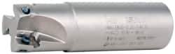 Iscar - 1-1/4" Cut Diam, 0.56" Max Depth of Cut, 1-1/4" Shank Diam, 4-1/4" OAL, Indexable Square Shoulder End Mill - AD..1505.., HM90 AD..1505 Inserts, Weldon Shank, 90° Lead Angle, Series Heli2000 - USA Tool & Supply