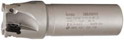 Iscar - 1-1/2" Cut Diam, 0.56" Max Depth of Cut, 1-1/4" Shank Diam, 4-1/2" OAL, Indexable Square Shoulder End Mill - AD..1505.., HM90 AD..1505 Inserts, Weldon Shank, 90° Lead Angle, Series Heli2000 - USA Tool & Supply