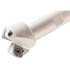 Iscar - 45° Lead Angle, 1.76" Max Cut Diam, 0.26" Max Depth of Cut, Indexable Chamfer and Angle End Mill - 3 Inserts, SEKT 12.., SEMT 12.. Insert Style, 4" Overall Length, Straight Shank - USA Tool & Supply