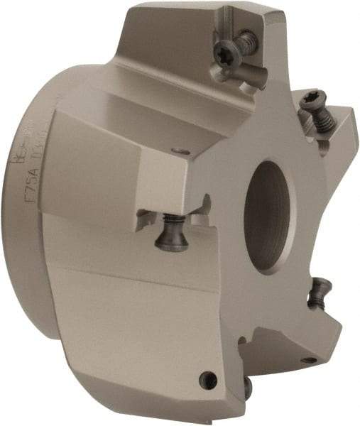 Iscar - 3" Cut Diam, 1" Arbor Hole, 0.27" Max Depth of Cut, 75° Indexable Chamfer & Angle Face Mill - 5 Inserts, AD.. 1505\xB6HM90 AD.. 1505 Insert, Right Hand Cut, 5 Flutes, Series F75A - USA Tool & Supply