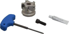 Iscar - 5 Inserts, 2" Cut Diam, 3/4" Arbor Diam, 0.56" Max Depth of Cut, Indexable Square-Shoulder Face Mill - 0/90° Lead Angle, 1.57" High, AD..1505.. & HM90 AD..1505.. Insert Compatibility, Series HM90 - USA Tool & Supply