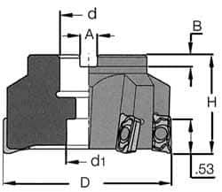 Iscar - 9 Inserts, 5" Cut Diam, 1-1/2" Arbor Diam, 0.56" Max Depth of Cut, Indexable Square-Shoulder Face Mill - 0/90° Lead Angle, 2.38" High, HM 90 ADKT 1505... Insert Compatibility, Series HM90 - USA Tool & Supply