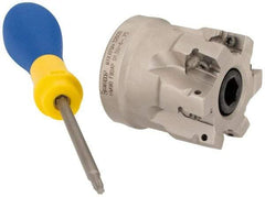 Iscar - 6 Inserts, 1-1/2" Cut Diam, 3/4" Arbor Diam, 0.39" Max Depth of Cut, Indexable Square-Shoulder Face Mill - 0/90° Lead Angle, 1.57" High, AP..1003.. & HM90 AP..1003.. Insert Compatibility, Series HM90 - USA Tool & Supply