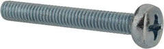 Value Collection - M4x0.70, 30mm Length Under Head Phillips Drive Machine Screw - Pan Head, Grade 4.8 Steel, Zinc-Plated Finish, Without Washer - USA Tool & Supply