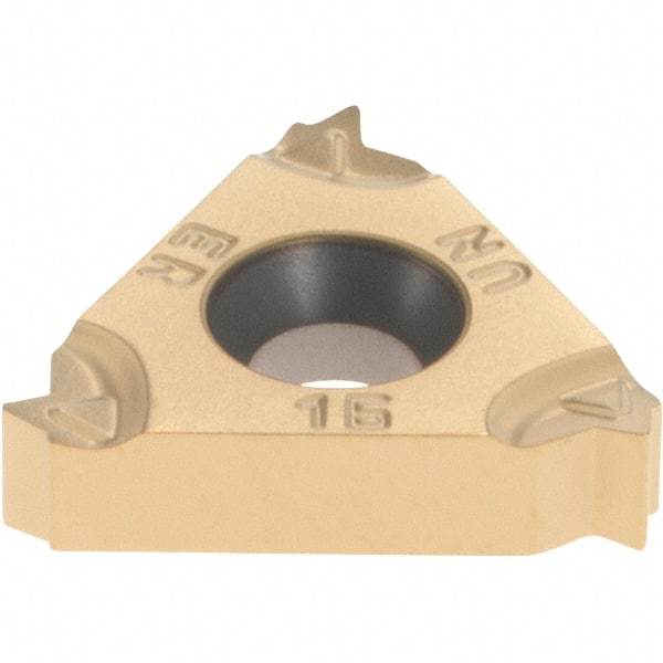 Iscar - 16ER External Right Hand 16 UN Laydown Threading Insert - Grade IC250, TiN Coated Carbide, 9.53mm Inscribed Circle - USA Tool & Supply