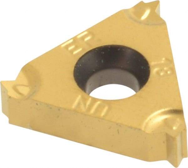 Iscar - 16ER External Right Hand 18 UN Laydown Threading Insert - Grade IC250, TiN Coated Carbide, 9.53mm Inscribed Circle - USA Tool & Supply