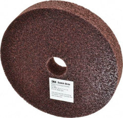 3M - 6" Diam, 1" Face Width, 1" Center Hole, Medium Grade, Aluminum Oxide Deburring Wheel - Unitized, Medium Density 5 Grade, 6,000 RPM - USA Tool & Supply