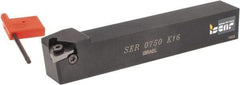 Iscar - External Thread, Right Hand Cut, 3/4" Shank Width x 3/4" Shank Height Indexable Threading Toolholder - 5" OAL, K 16 Insert Compatibility, SE Toolholder, Series SER - USA Tool & Supply