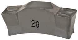 Iscar - 635080TGMF Grade IC20, 6.35mm Cutting Width Carbide Grooving Insert - 3.8mm Max Depth of Cut, Neutral, 0.8mm Corner Radius, Uncoated - USA Tool & Supply
