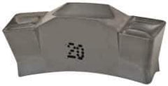 Iscar - 635080TGMF Grade IC20, 6.35mm Cutting Width Carbide Grooving Insert - 3.8mm Max Depth of Cut, Neutral, 0.8mm Corner Radius, Uncoated - USA Tool & Supply