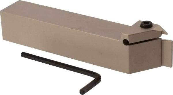 Iscar - TGD, External, Right Hand, 0.29" Max Depth of Cut, 0.118 to 1/8" Groove Width, Indexable Grooving Tool Holder - TGMF 3.. Insert Compatibility, 1" Shank Height, 1" Shank Width, 5-1/2" OAL - USA Tool & Supply