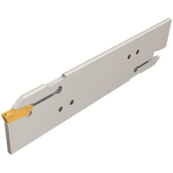 Iscar - 4 to 5mm Groove Width, 15mm Max Depth of Cut, Neutral Cut, TGHN Indexable Grooving Blade - TGMF (Full Radius), TGMF/P Insert Style, Series Top Grip - USA Tool & Supply