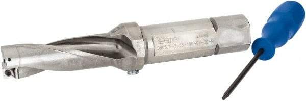 Iscar - 2.63" Max Drill Depth, 3xD, 7/8" Diam, Indexable Insert Drill - 2 Inserts, 1" Shank Diam, Straight Shank - USA Tool & Supply