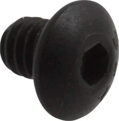 Value Collection - #8-32 UNC Hex Socket Drive, Button Screw - Alloy Steel, Black Oxide Finish, Fully Threaded, 3/16" Length Under Head - USA Tool & Supply