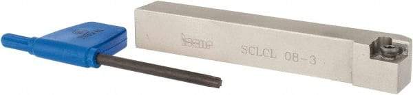 Iscar - SCLC, Left Hand Cut, 1/2" Shank Height x 1/2" Shank Width, Neutral Rake Indexable Turning Toolholder - 3-1/2" OAL, CC.T 3 Insert Compatibility, Series Isoturn - USA Tool & Supply