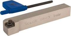 Iscar - SCLC, Right Hand Cut, 1/2" Shank Height x 1/2" Shank Width, Neutral Rake Indexable Turning Toolholder - 3-1/2" OAL, CC.T 3 Insert Compatibility, Series Isoturn - USA Tool & Supply