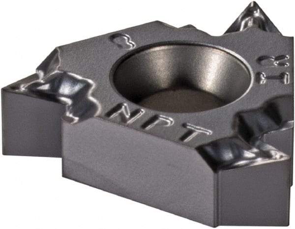 Iscar - 16IR Internal Right Hand 8 NPT Laydown Threading Insert - Grade IC908, TiAlN Coated Carbide, 9.53mm Inscribed Circle - USA Tool & Supply