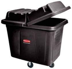 Rubbermaid - 400 Lb Load Capacity, 12 Cu Ft, Polyethylene Cube Truck - 28" Wide x 42-3/4" Long x 33" High, Black - USA Tool & Supply