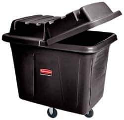 Rubbermaid - 600 Lb Load Capacity, 20 Cu Ft, Polyethylene Cube Truck - 34-1/8" Wide x 48" Long x 36-1/2" High, Black - USA Tool & Supply
