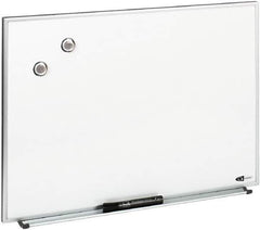 Quartet - 16" High x 23" Wide Enameled Steel Magnetic Marker Board - Aluminum Frame, 1-1/4" Deep, Includes Accessory Tray/Rail, One Dry-Erase Marker & Magnets & Mounting Kit - USA Tool & Supply
