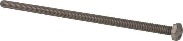 Value Collection - 1/4-20 UNC, 6" Length Under Head Hex Head Cap Screw - Fully Threaded, Grade 316 Stainless Steel, Uncoated, 7/16" Hex - USA Tool & Supply