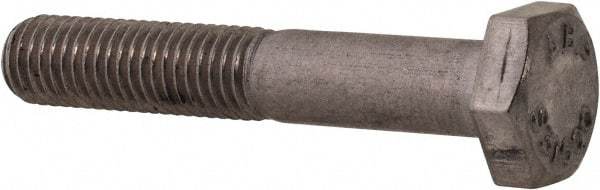 Value Collection - 1/4-28 UNF, 1-1/2" Length Under Head Hex Head Cap Screw - Fully Threaded, Grade 316 Stainless Steel, Uncoated, 7/16" Hex - USA Tool & Supply