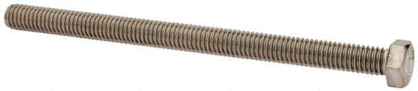 Value Collection - 3/8-16 UNC, 5-1/2" Length Under Head Hex Head Cap Screw - Fully Threaded, Grade 316 Stainless Steel, Uncoated, 9/16" Hex - USA Tool & Supply