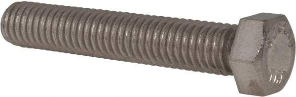 Value Collection - 7/16-14 UNC, 2-1/2" Length Under Head Hex Head Cap Screw - Fully Threaded, Grade 316 Stainless Steel, Uncoated, 5/8" Hex - USA Tool & Supply