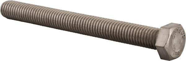 Value Collection - 1/2-13 UNC, 5" Length Under Head Hex Head Cap Screw - Fully Threaded, Grade 316 Stainless Steel, Uncoated, 3/4" Hex - USA Tool & Supply
