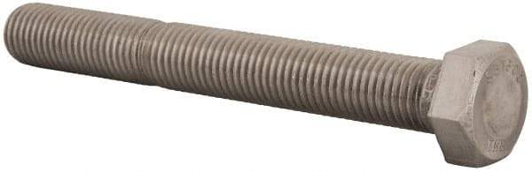 Value Collection - 1-8 UNC, 8" Length Under Head Hex Head Cap Screw - Fully Threaded, Grade 316 Stainless Steel, Uncoated, 1-1/2" Hex - USA Tool & Supply