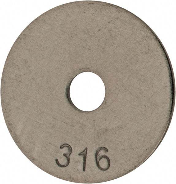Value Collection - #10 Screw, Grade 316 Stainless Steel Fender Flat Washer - 13/64" ID x 1" OD, 0.04" Thick, Plain Finish - USA Tool & Supply