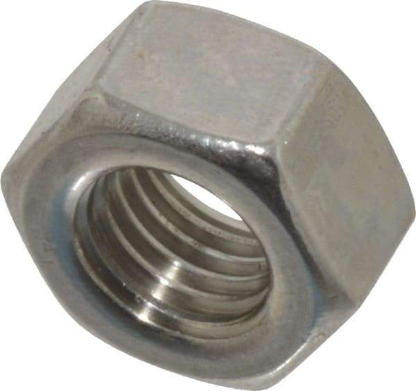 Value Collection - 5/16-24 UNF Stainless Steel Right Hand Hex Nut - 1/2" Across Flats, 7/64" High, Uncoated - USA Tool & Supply