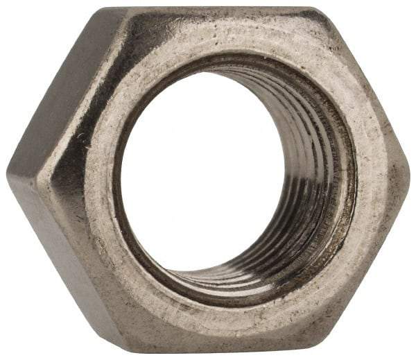 Value Collection - 3/8-24 UNF Stainless Steel Right Hand Hex Nut - 9/16" Across Flats, 21/64" High, Uncoated - USA Tool & Supply