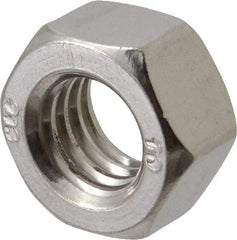 Value Collection - 7/16-14 UNC Stainless Steel Right Hand Hex Nut - 11/16" Across Flats, 3/8" High, Uncoated - USA Tool & Supply