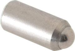 Gibraltar - 0.525" Body Length x 1/4" Body Diam, 1.5 Lb Init to 3.5 Lb Final End Force, Stainless Steel Press Fit Ball Plunger - 3/16" Ball Diam, 0.07" Max Ball Reach, +0.0010; +0.0020" Tolerance - USA Tool & Supply