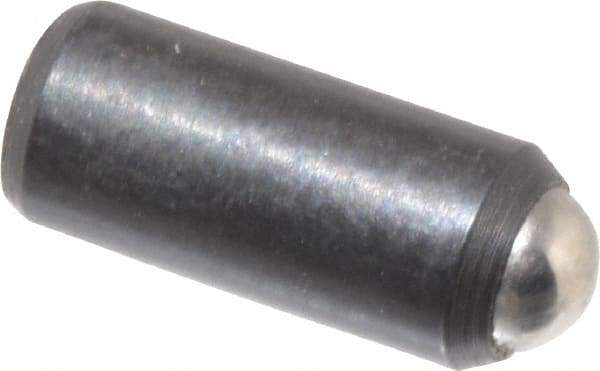 Gibraltar - 0.284" Body Length x 1/8" Body Diam, 0.75 Lb Init to 2.5 Lb Final End Force, Steel Press Fit Ball Plunger - 0.093" Ball Diam, 0.035" Max Ball Reach, +0.0010; +0.0020" Tolerance - USA Tool & Supply