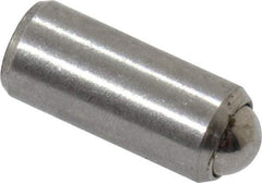 Gibraltar - 0.284" Body Length x 1/8" Body Diam, 0.75 Lb Init to 2.5 Lb Final End Force, Stainless Steel Press Fit Ball Plunger - 0.093" Ball Diam, 0.035" Max Ball Reach, +0.0010; +0.0020" Tolerance - USA Tool & Supply