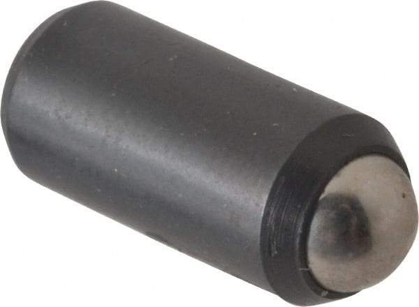 Gibraltar - 0.525" Body Length x 1/4" Body Diam, 3 Lb Init to 7 Lb Final End Force, Steel Press Fit Ball Plunger - 3/16" Ball Diam, 0.07" Max Ball Reach, +0.0010; +0.0020" Tolerance - USA Tool & Supply