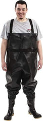 Dunlop Protective Footwear - Men's Size 13 Medium Width Steel Wader - Black, PVC Upper, 56-3/5" High, Cold Protection, Non-Slip, Waterproof - USA Tool & Supply