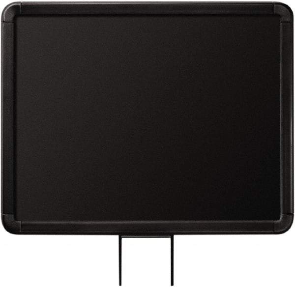 Lavi Industries - 14" High x 11" Long x 11" Wide Barrier Sign Frame - Aluminum, Powdercoat Finish, Black, Use with Stanchion - USA Tool & Supply