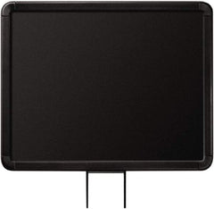 Lavi Industries - 14" High x 11" Long x 11" Wide Barrier Sign Frame - Aluminum, Powdercoat Finish, Black, Use with Stanchion - USA Tool & Supply