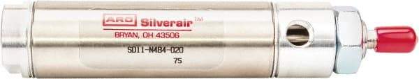 ARO/Ingersoll-Rand - 2" Stroke x 1/2" Bore Double Acting Air Cylinder - 10-32 Port, 10-32 Rod Thread, 200 Max psi, -40 to 160°F - USA Tool & Supply